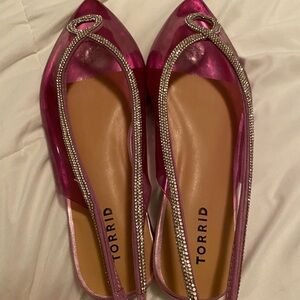 Torrid Fuchsia Rhinestone Slingback Flats